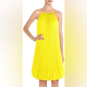 Ellames Yellow Pleated Swing Dress 2XL